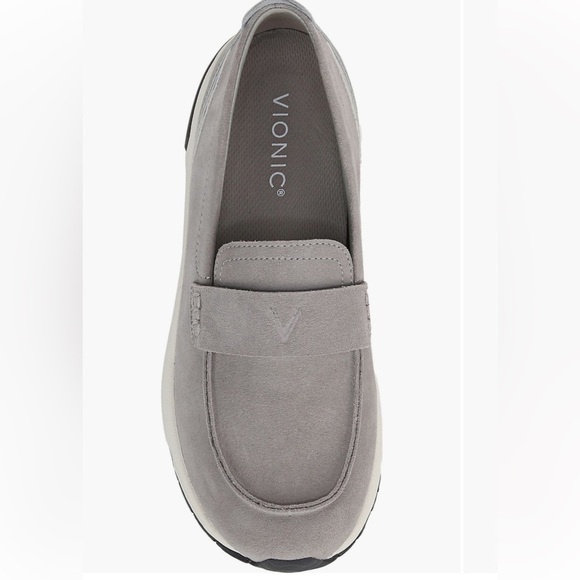 Vionic 23Walk Grey Suede Orthotic Walking Arch Support Comfort Loafer NWOT - Picture 11 of 12